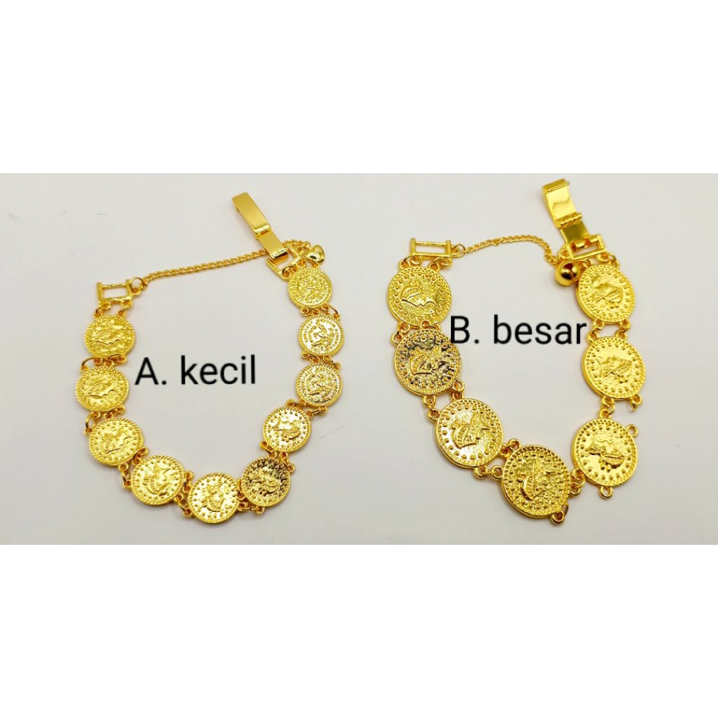 NXP520. Gelang tangan xuping koin dewasa berlapis emas warna 24k
