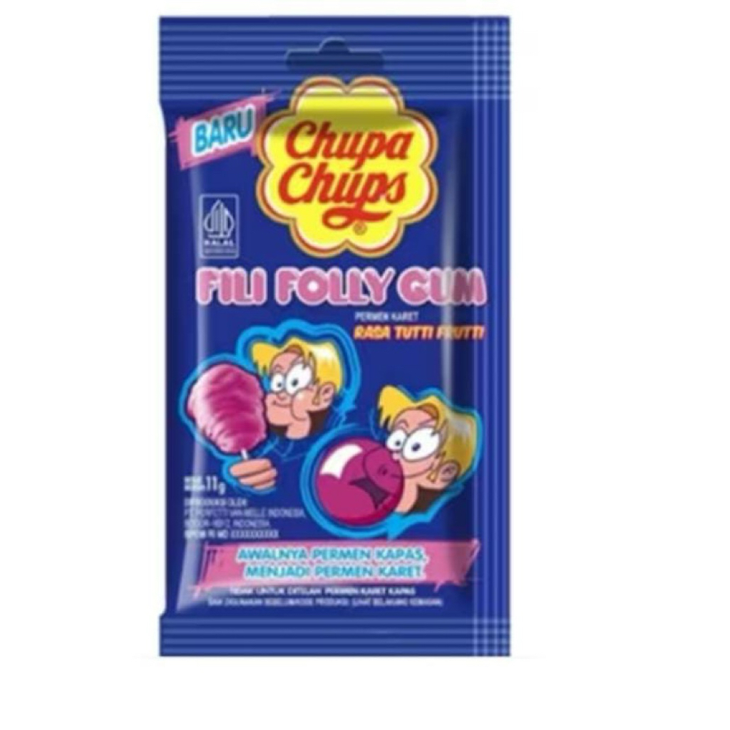 

Chupa chups Fili Folly Tutti Frutti 11g - Permen Karet Gulali Rasa Tutti Frutti ( 1 box )