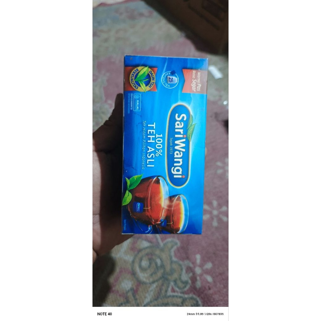 

teh sariwangi kotak isi 25 pcs 100% teh asli