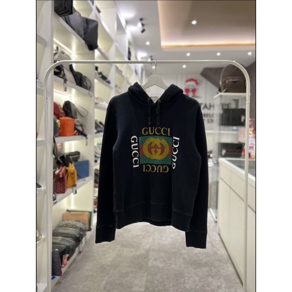Gucci GG Distressed Logo Hoodie *DISCONTINUED*