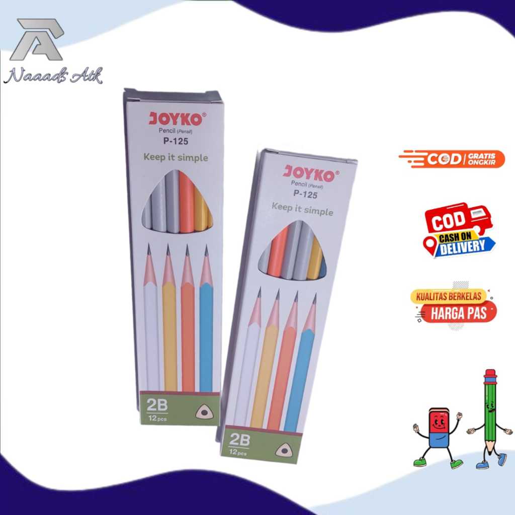 

Pensil Ujian Pencil JOYKO P-125 2B (12 Pcs) Computer LUSIN / Pensil Kayu Isi 12pc