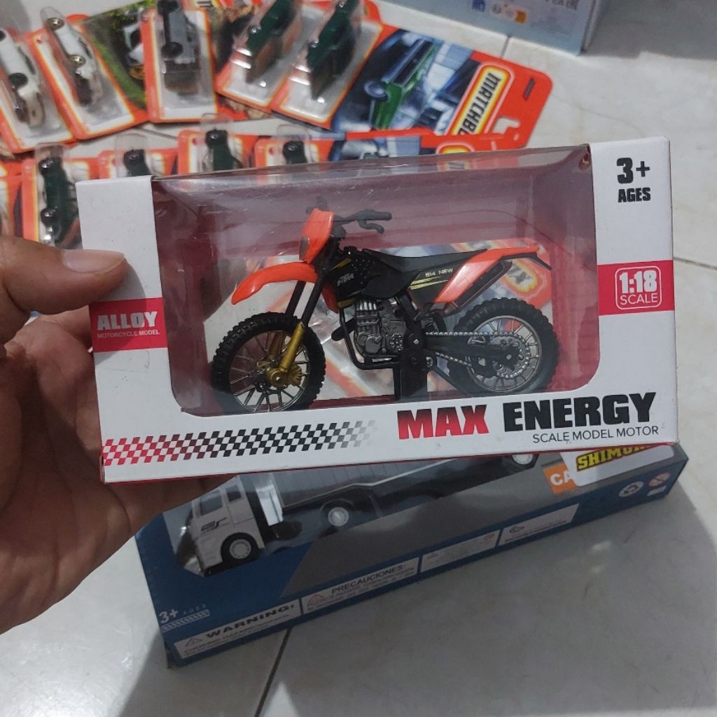 mainan diecast motor cross - miniatur motor trail Anak