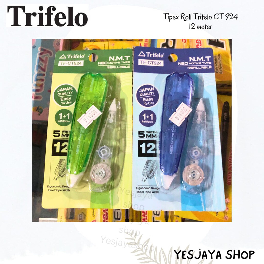 

{1 pc} Tipex Roll TRIFELO CT 924 12 meter + refill / Tip ex roll refill / Correction Tape Trifelo 12 meter / Tip ex Trifelo / Tip ex 12 meter
