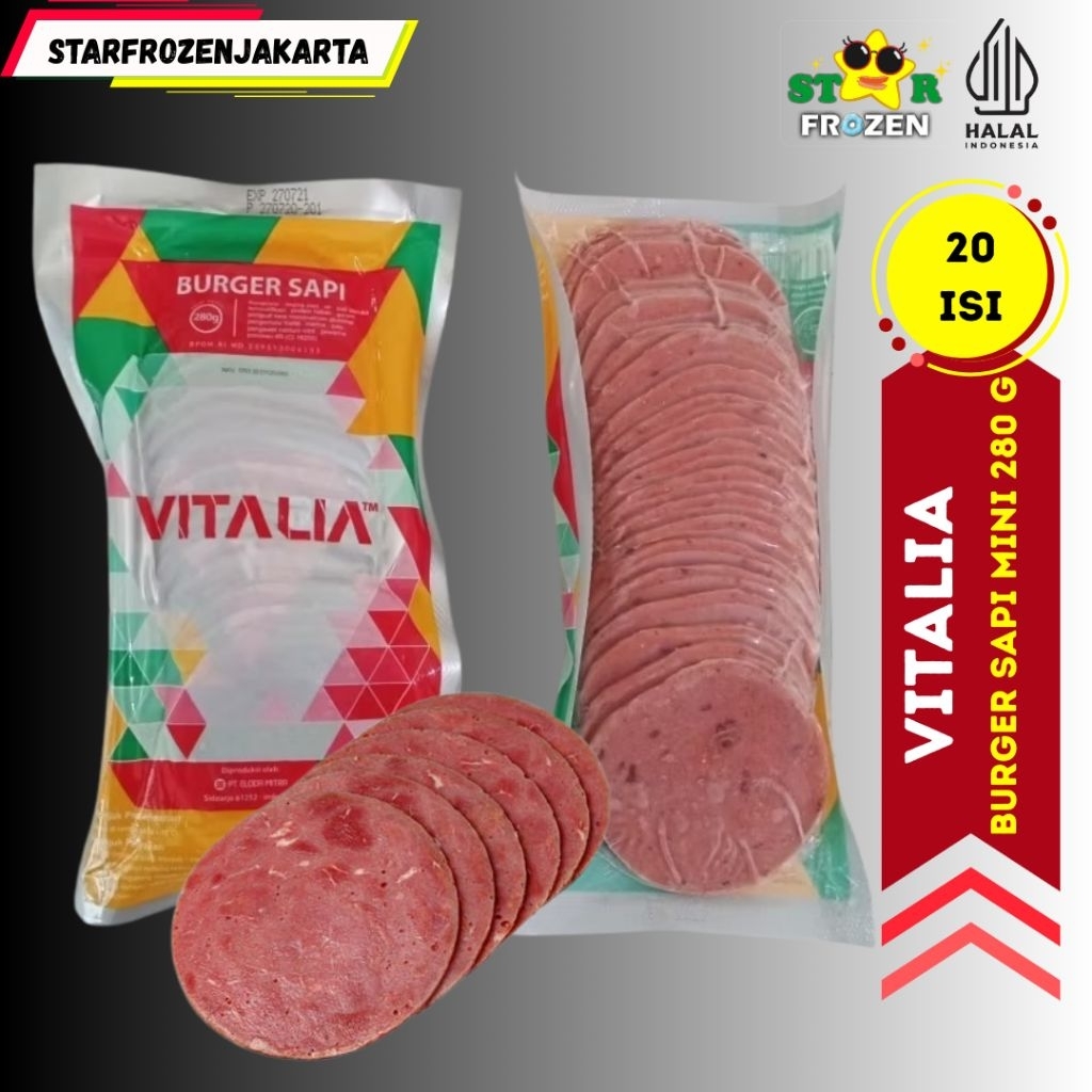 

VITALIA BURGER SAPI MINI 280 GRAM ISI 20