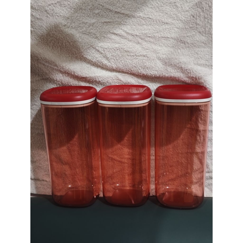 Toples Crystal Canister High Tupperware 3pcs