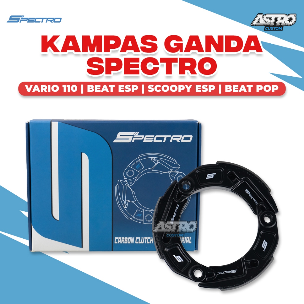 Spectro Kampas Ganda Beat Fi POP Scoopy Fi ESP Vario 110 Fi ESP Kampas Ganda Kopling Carbon CVT
