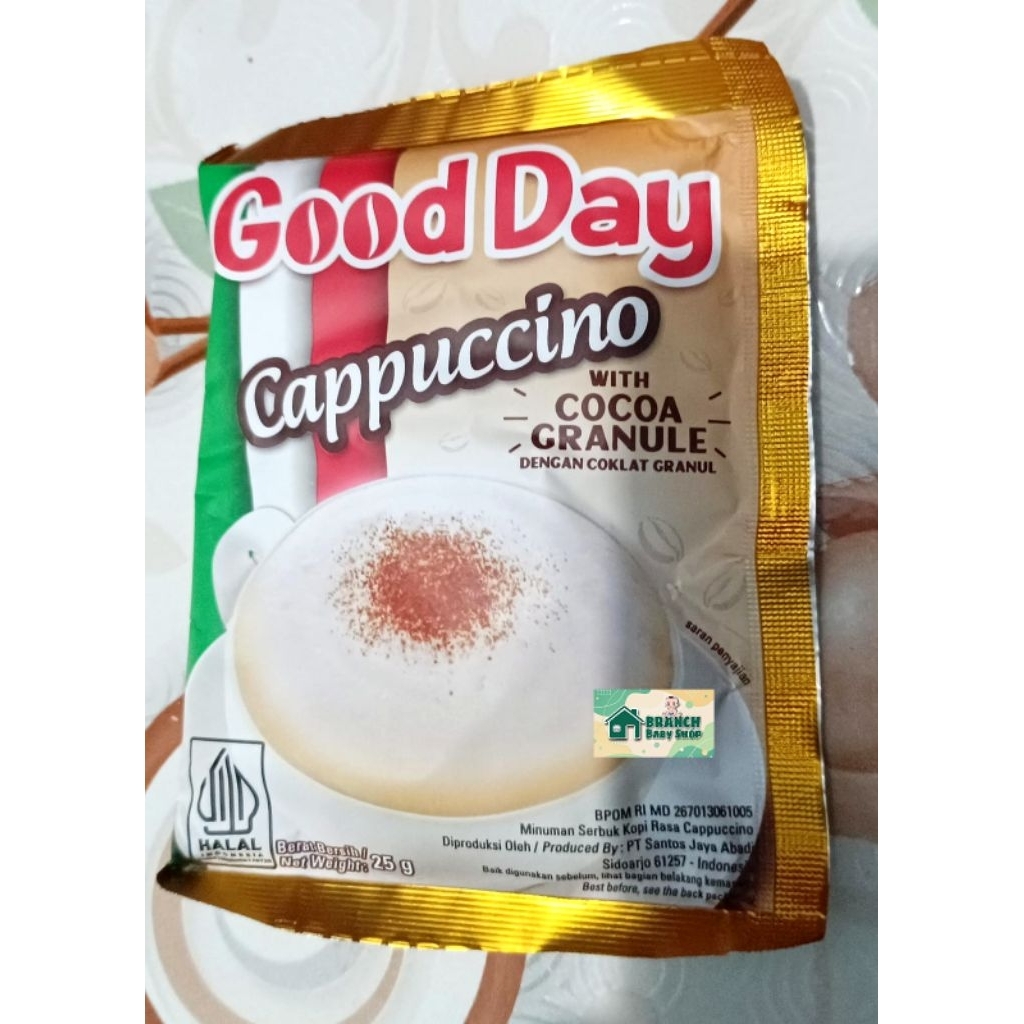 

Kopi Good Day Cappuccino 1 Renceng (Isi 10 Pcs)