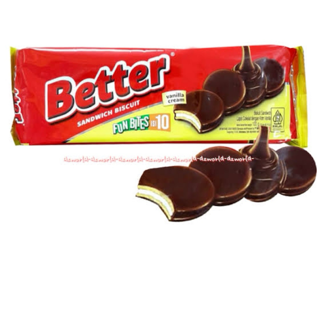 

Better Sandwich 10biskuit Biscuit Vanila Cream Better Rasa Cokelat