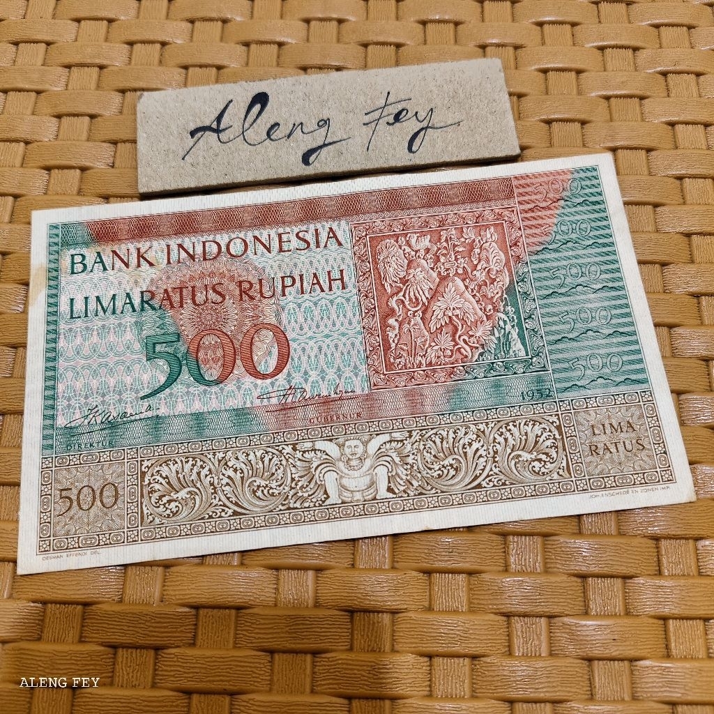 uang kuno 500 Rupiah budaya 1952