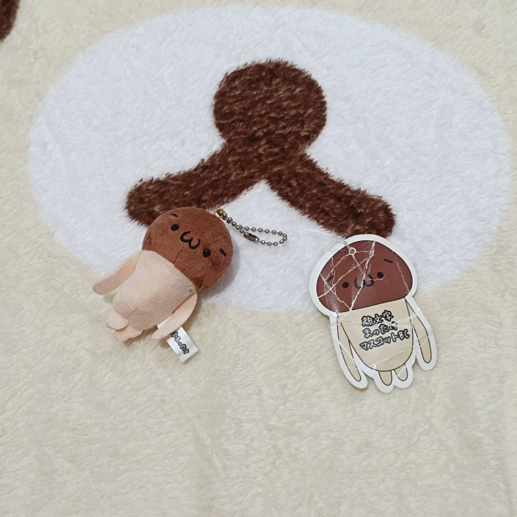 [ sale ] nameko mushroom kaomoji emoticon keychain plush // gantungan kunci boneka jamur