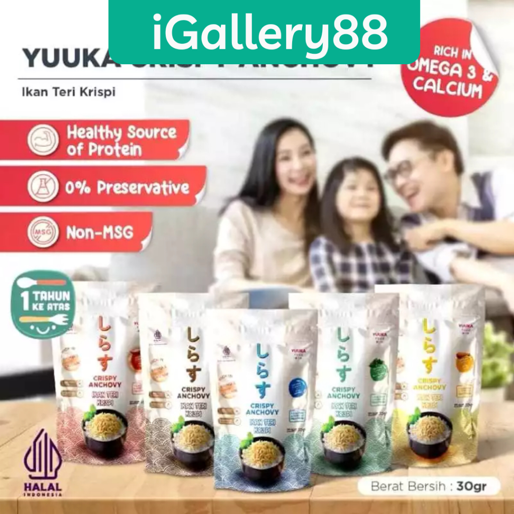 

Yuuka Food Teri Krispi 30gr Cripsy Anchovy all varian yuuka food No Msg tanpa pengawet cemilan camilan MPASI anak bayi 30g