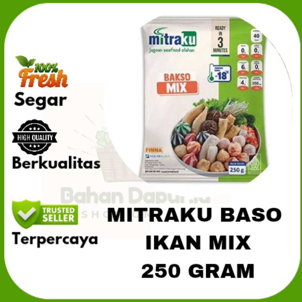 

MITRAKU BASO IKAN MIX -- 250 GRAM -- Bahan Dapur .id