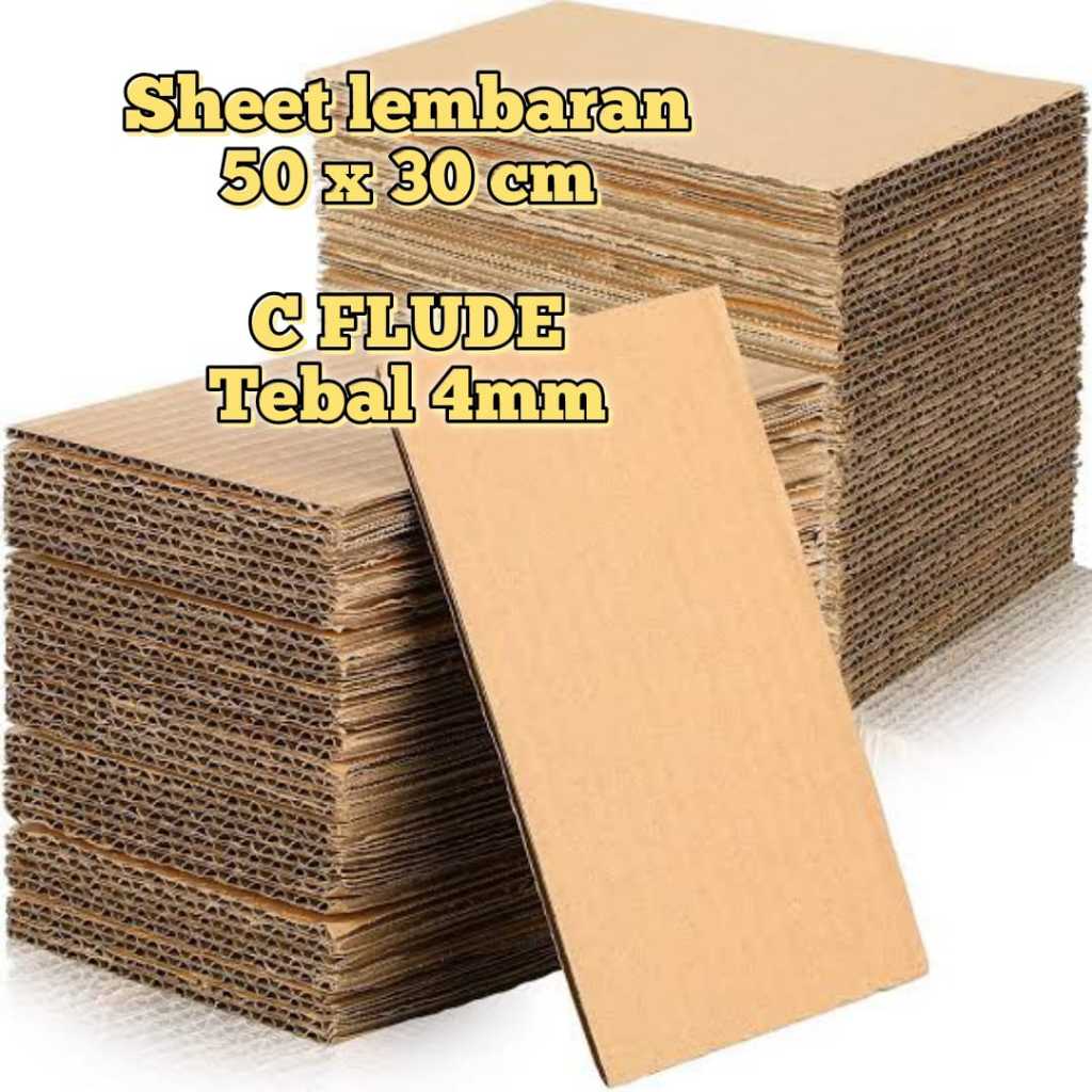 

KARDUS SHEET LEMBARAN 50 X 30 CM POLOS TEBAL 4MM C-FLUDE 30X50 CM / 50X30 CM