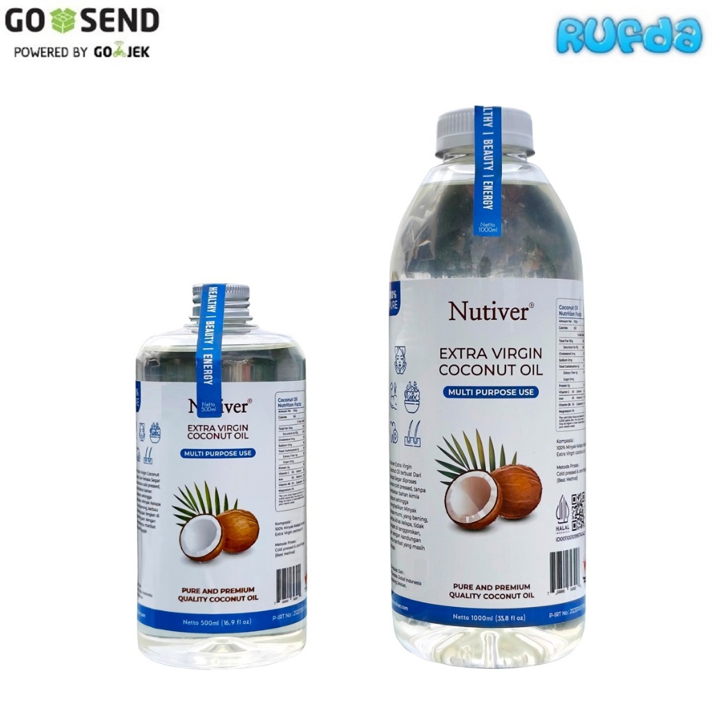 

Nutiver Extra VCO Virgin Coconut Oil Cold Pressed USDA Organic Organik Pure