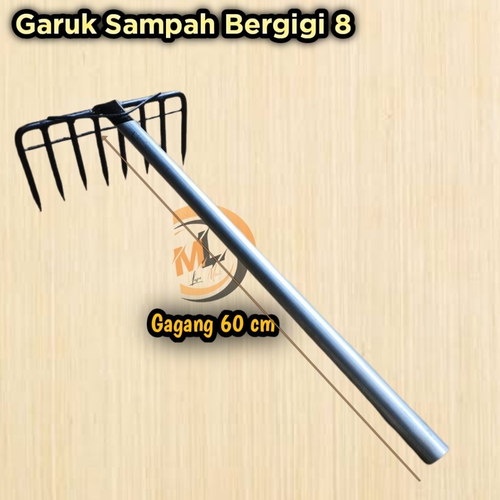 Garuk Sampah Bergigi 8 Rangka Besi Beton