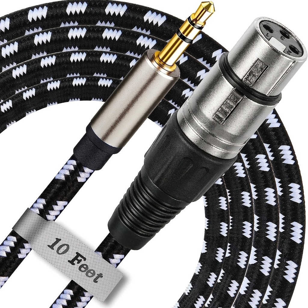 Kabel XLR ke 3.5mm, Kabel Mikrofon Aux Jack Stereo Jack Stereo Perempuan Tidak Seimbang XLR ke 3.5MM