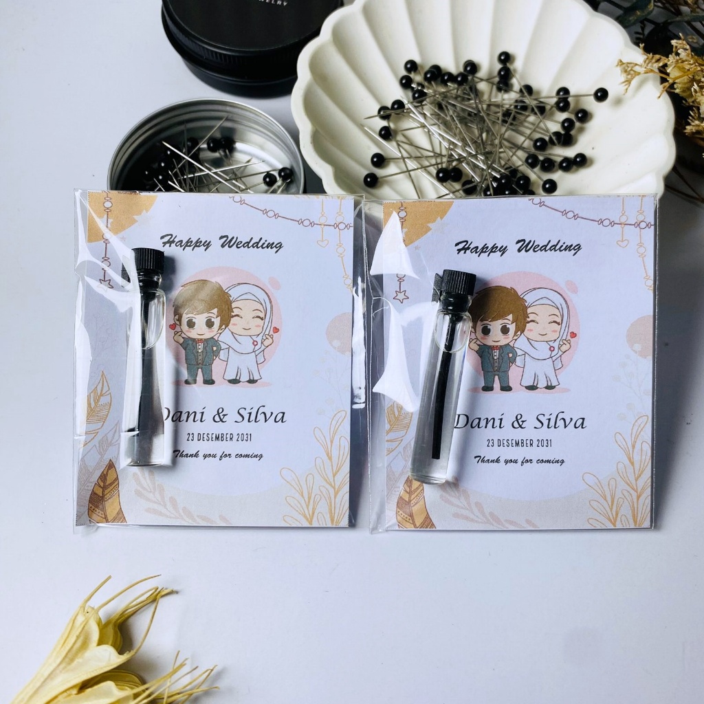per pcs Souvenir Mini Parfum Wedding Pernikahan CUSTOM NAMA | Tasyakuran Haji Umroh