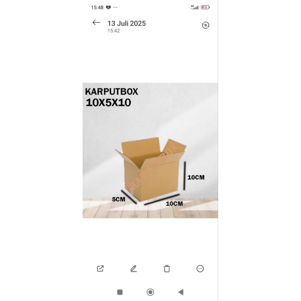 

kardus Peking ukuran 10X5X10 polos tebal