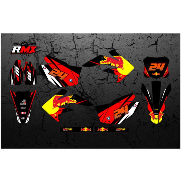 DECAL CRF 250 X FULLBODY (005) DEKAL STIKER CRF 250X HITAM MERAH, KUNING, HIJAU, BIRU TUA/MUDA, EMAS