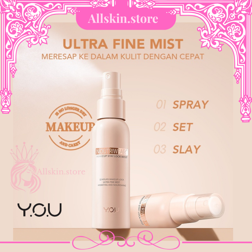 𝐀𝐋𝐋𝐒𝐊𝐈𝐍 - Y.O.U NoutriWear + MakeUp Stay Lock Mist 55ml | YOU | Setting Spray Make Up
