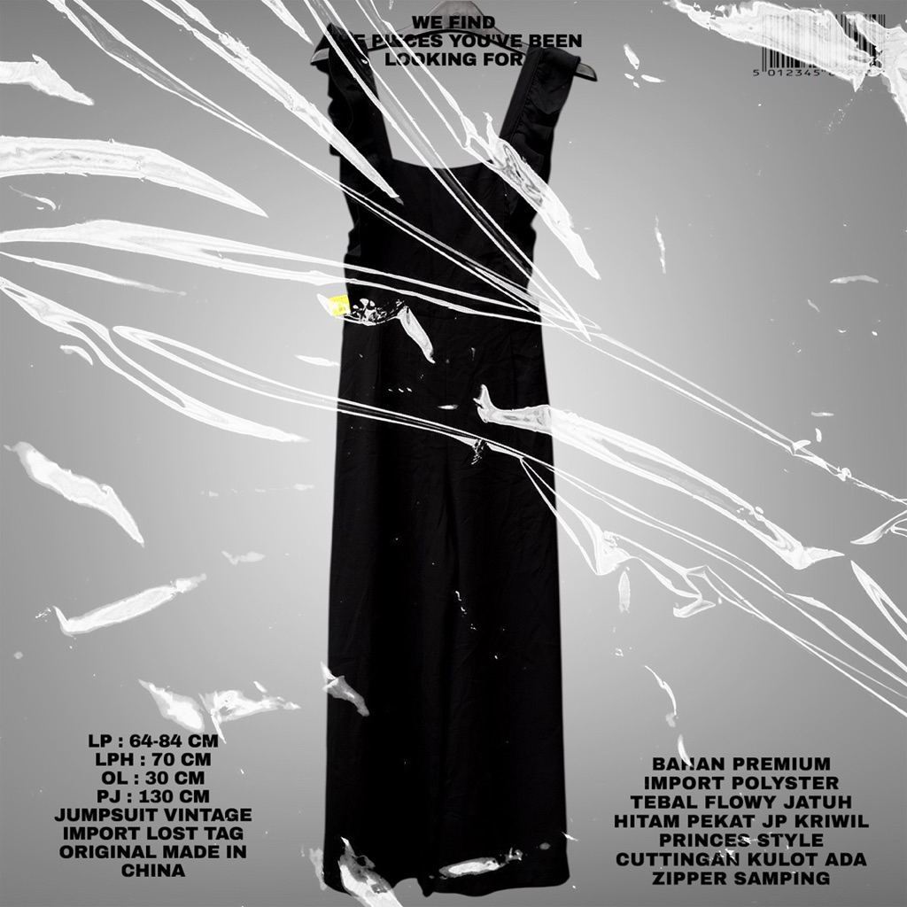 JUMPSUIT IMPORT PREMIUM/KOREAN JUMPSUIT/JUMPSUIT KRIWIL PRINCESS/KULOT JUMPSUIT HITAM BLACK JP/JUMPS