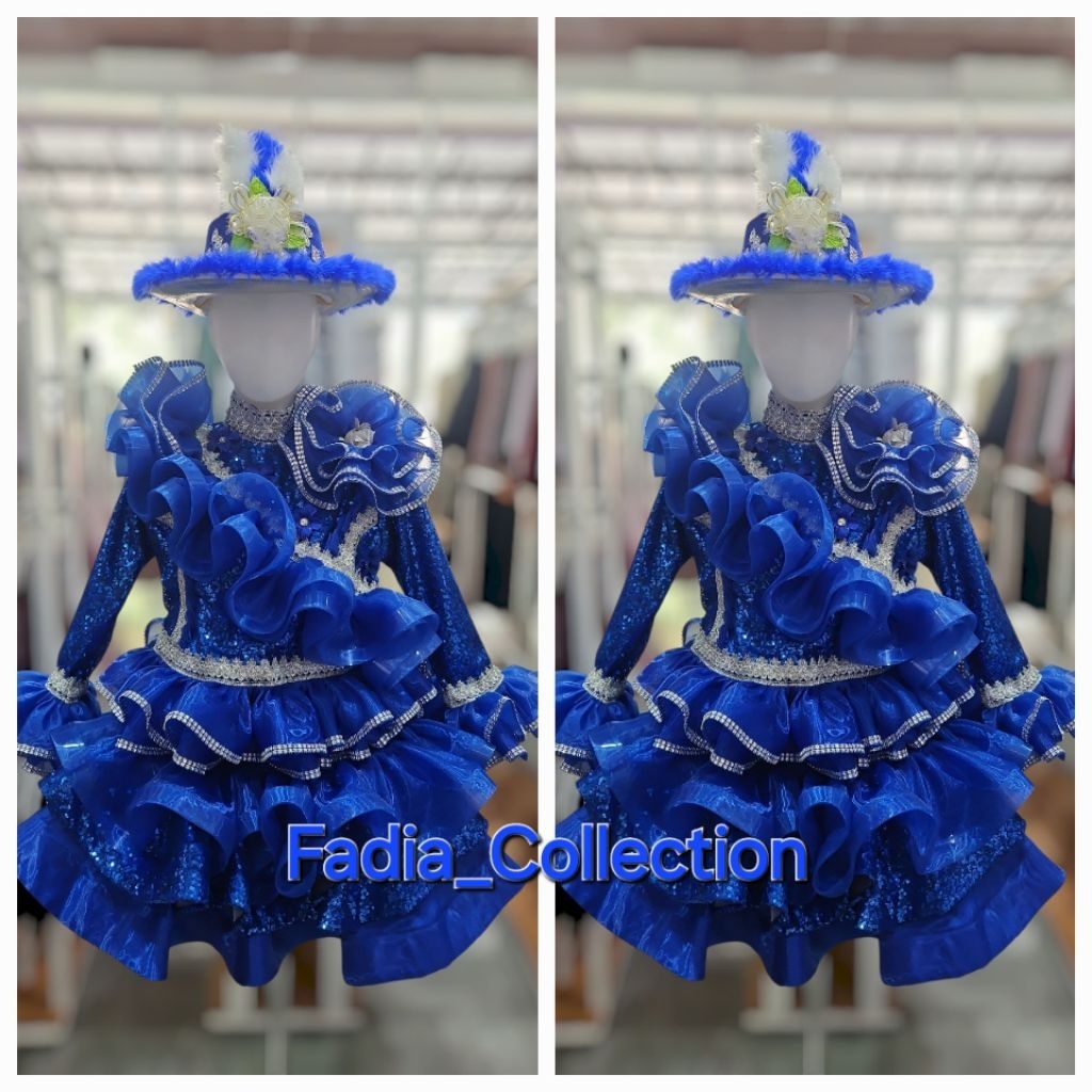Baju Mayoret Selempang Biru Silver/ Baju Mayoret Wanita/ Baju Mayoret Atau Gita Pati/Baju Mayoret Bi
