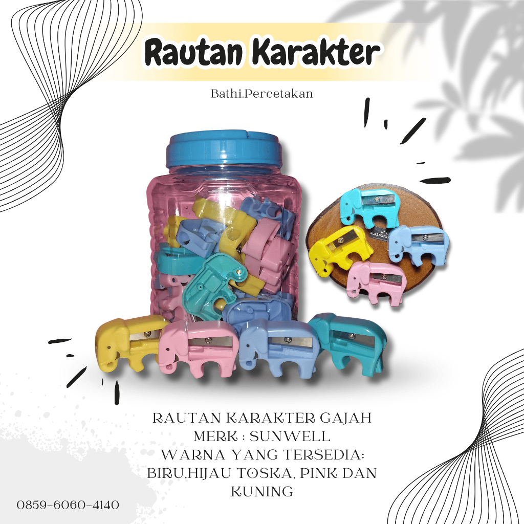 

(PCS) RAUTAN PENSIL TULIS - RAUTAN PENSIL LUCU - RAUTAN PENSIL KARAKTER - RAUTAN SUNWELL - RAUTAN BENTUK GAJAH - RAUTAN WARNA WARNI - SERUTAN PENSIL LUCU
