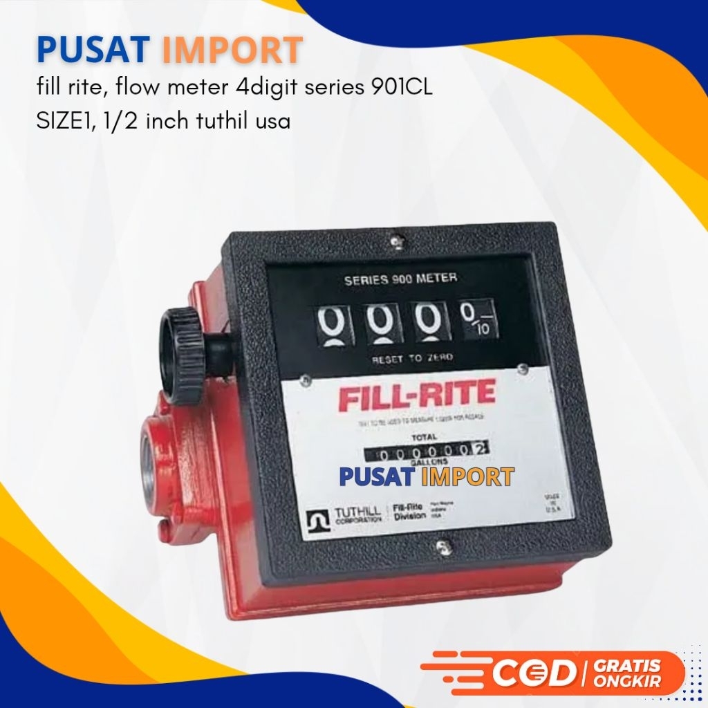 fill rite, flow meter 4digit series 901CL SIZE1, 1/2 inch tuthil usa