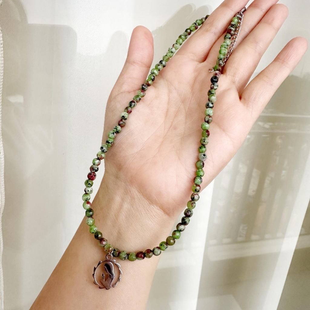Kalung Ruby Zoisite - Charm Bunda Maria