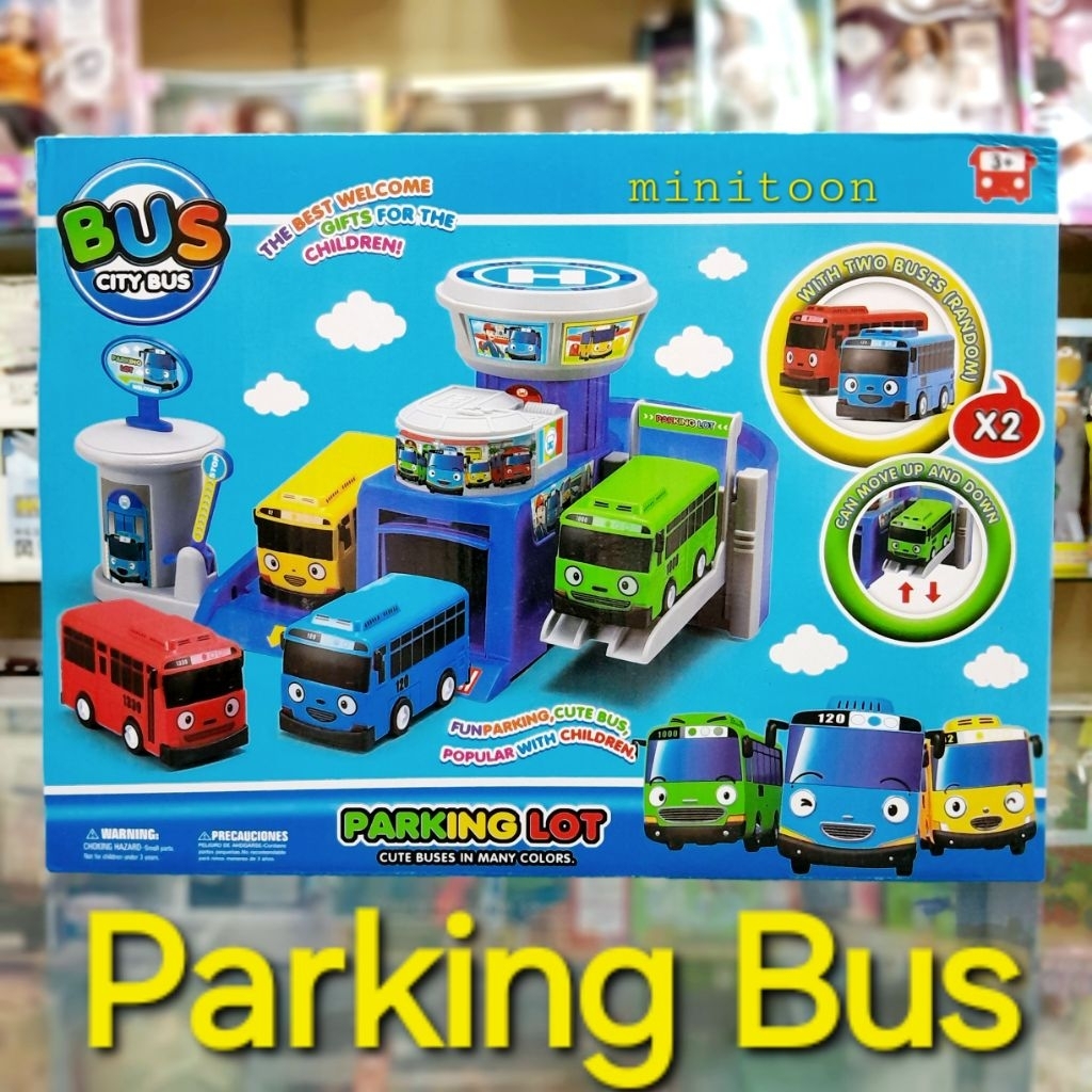 PARKING BUS Tayo Mainan Parkir Bis Tayo Garage Set