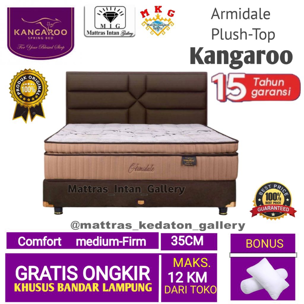 Springbed Kangaroo Full set Armidale Foam Encasement T35cm - kasur spring bed kangaroo spring bed si