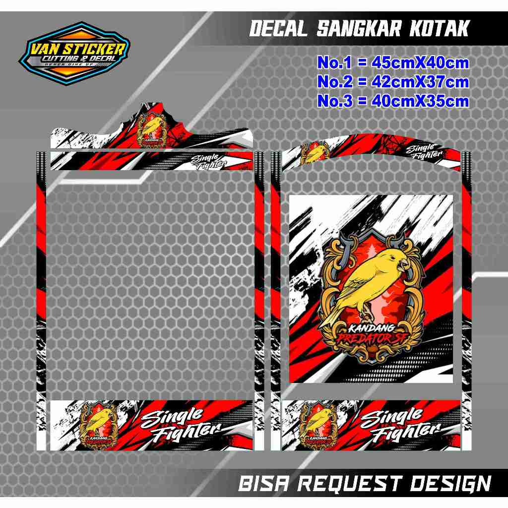 decal sangkar kenari predator