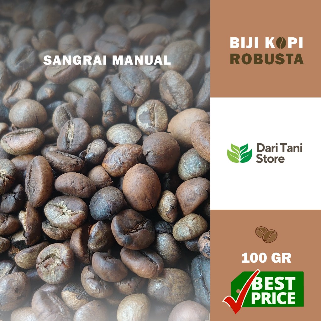 

100 Gram, Biji Kopi Robusta Roasted / Manual Roasted