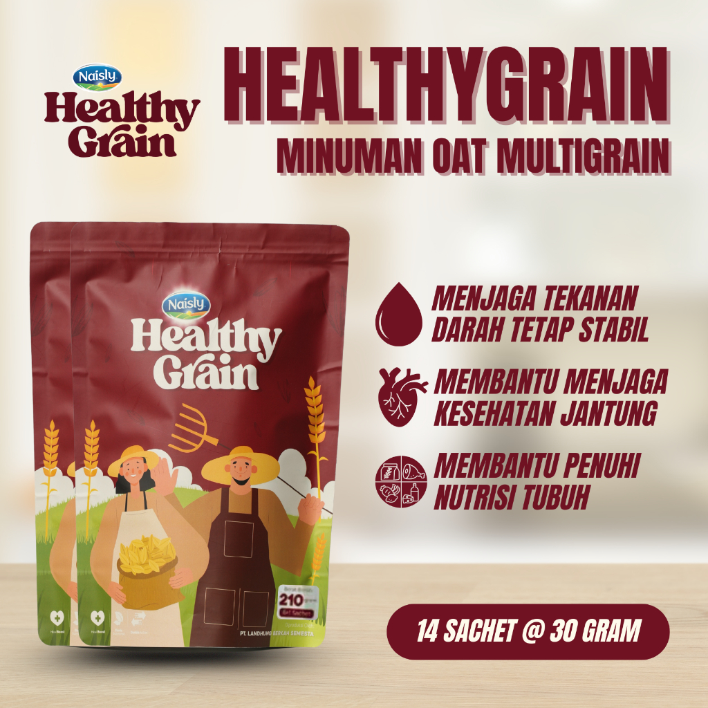 

HealthyGrain Minuman Herbal Oat Multigrain Alami Terbukti Ampuh Atasi Masalah Hipertensi - 2 Pouch