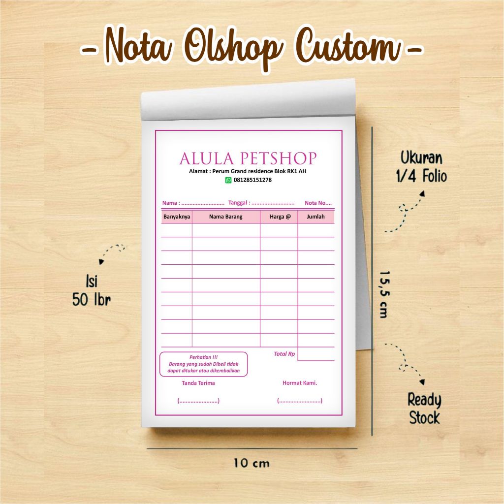 

NOTA TOKO CUSTOM NAMA TOKO SENDIRI GRATIS DESIGN FULL COLOR