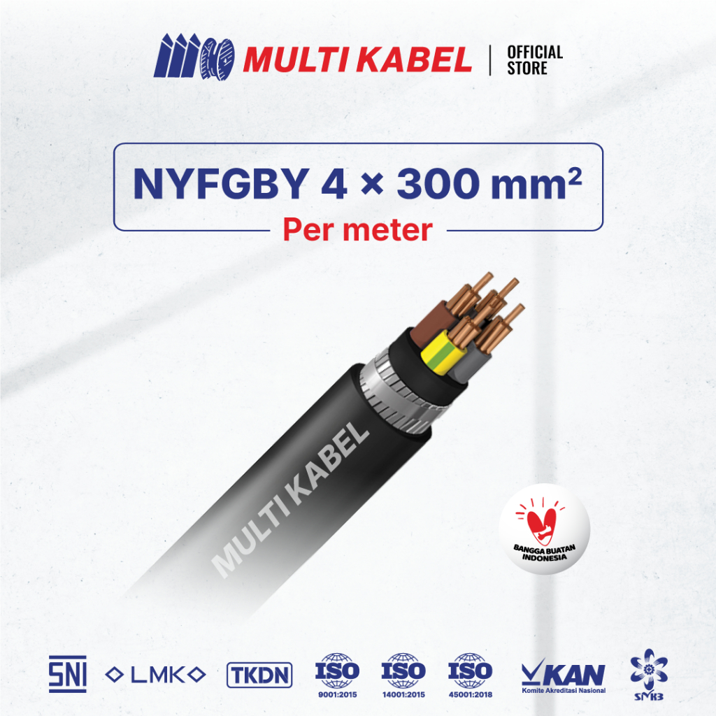MULTI KABEL-NYFGbY 4x300 mm²-Hitam-Permeter