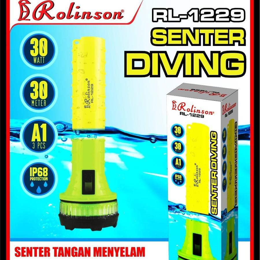 Senter Tangan Menyelam / Senter Diving Rolinson RL 1229 (Batre A1x3)