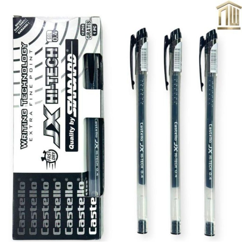 

Pulpen Standard CASTELLO JX HI-TECH GEL 0.4 / 1 pack( 12 pcs+1pcs)