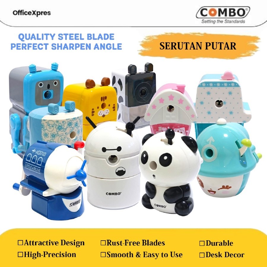 

Rautan Pensil Meja Putar Karakter Lucu Combo untuk Kebutuhan Perlengkapan Sekolah.Meraut.dll