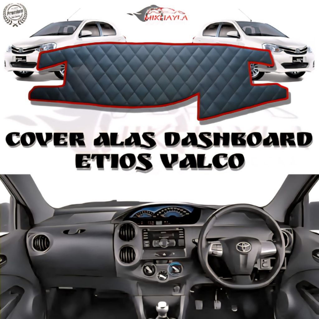 Mikhayla-Cover Alas Dashboard Etios Valco Pelindung Dasboard Mobil Taplak Dasbord Kulit Premium