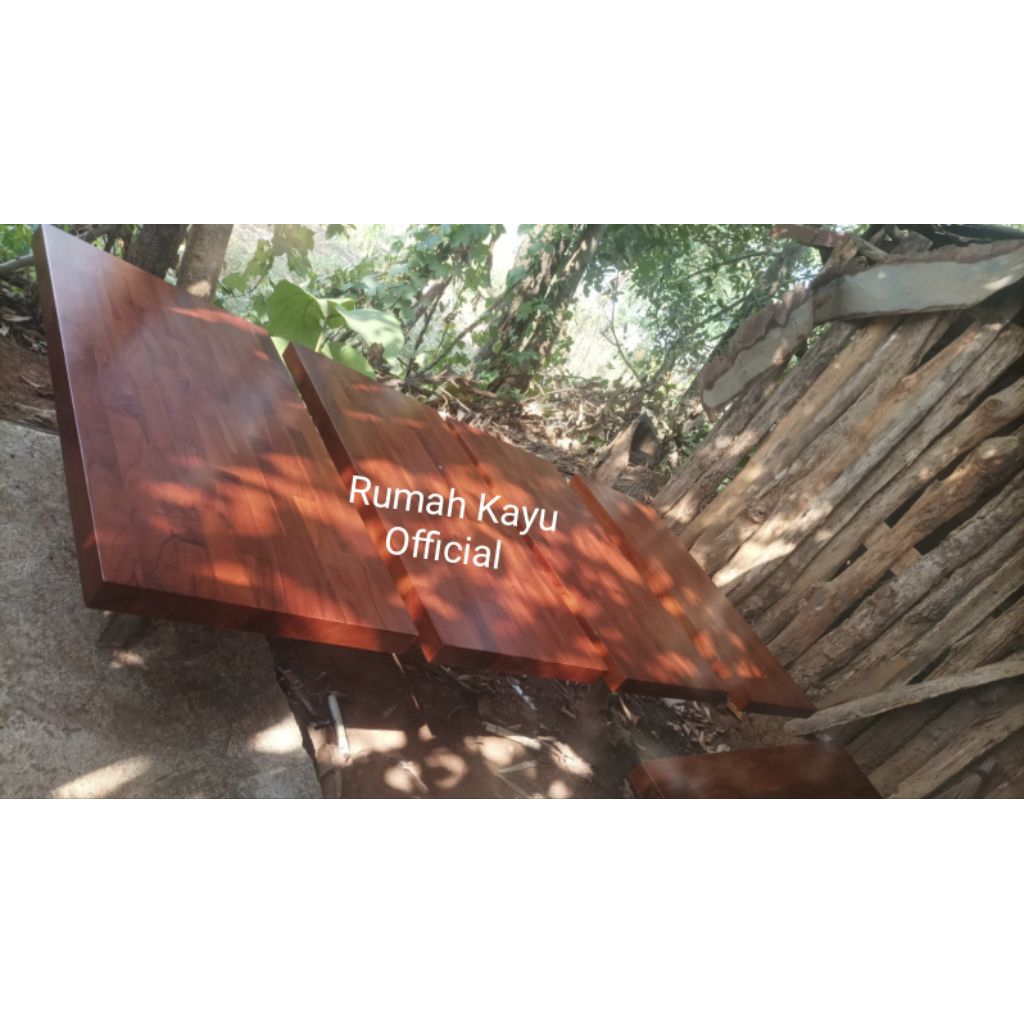 PAPAN MEJA LAMINASI KAYU JATI PERHUTANI