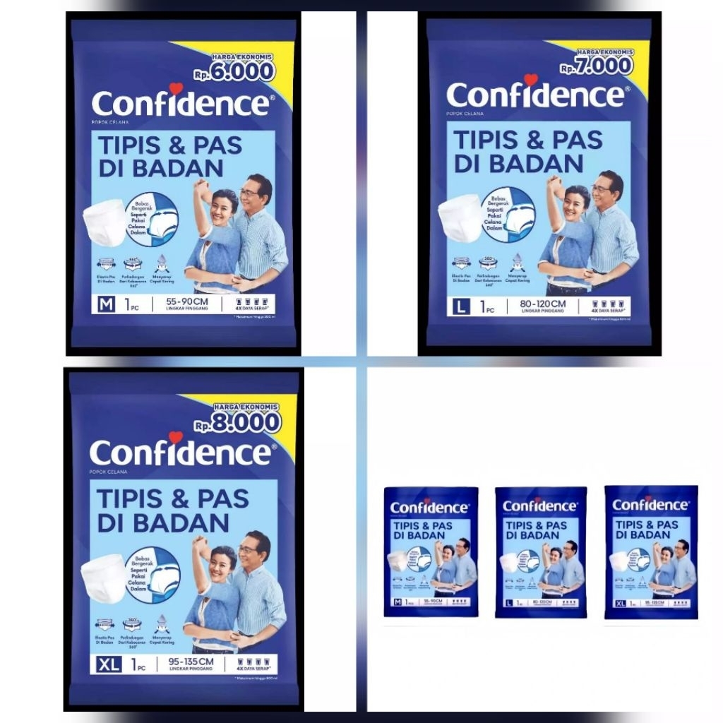 Confidence Popok Dewasa Adult Premium Pants M L XL - Confidence Popok Celana Dewasa Satuan - Popok C