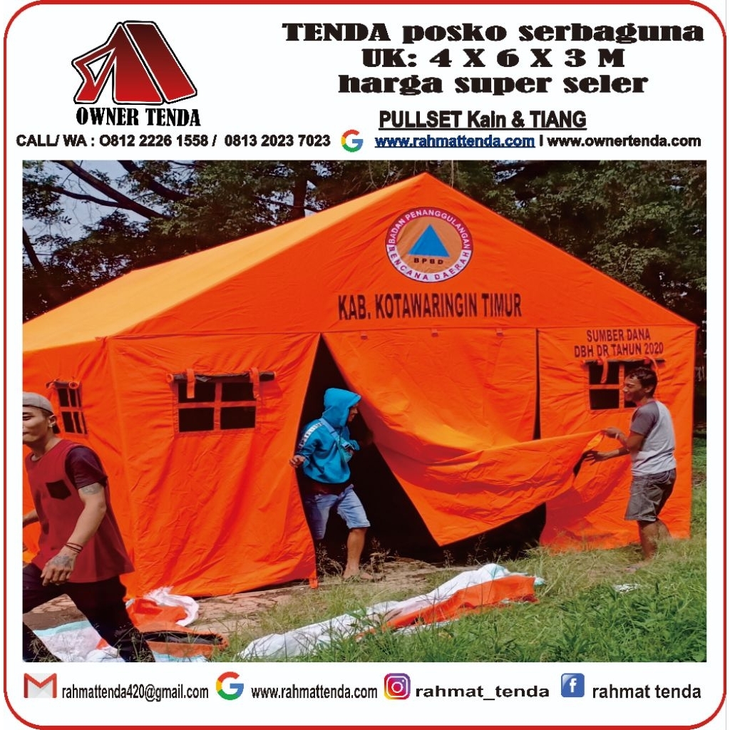 Tenda posko barak Pramuka UK 4x6 tenda serbaguna