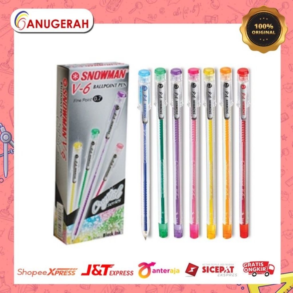 

Bolpoint / PULPEN SNOWMAN Hitam 12 pcs