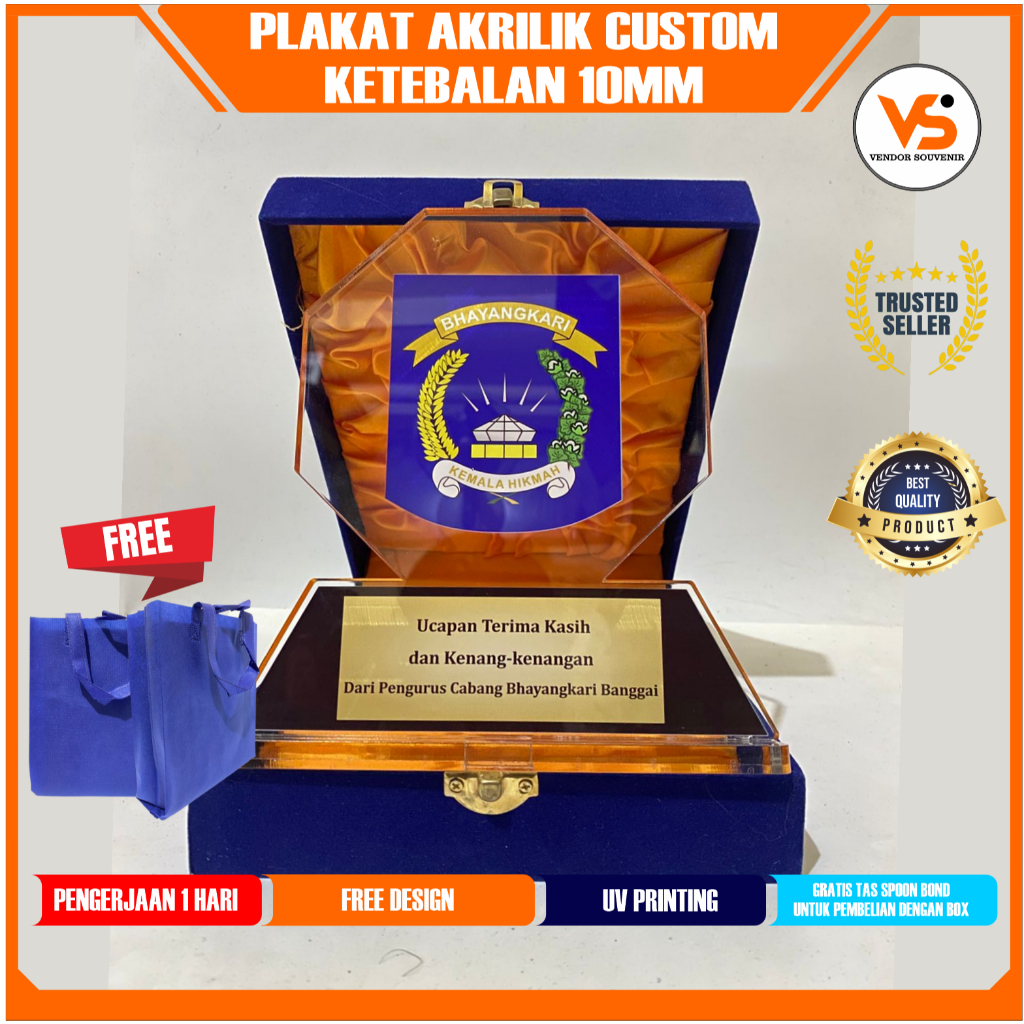 Plakat/Vandel Akrilik Custom Ketebalan 10mm