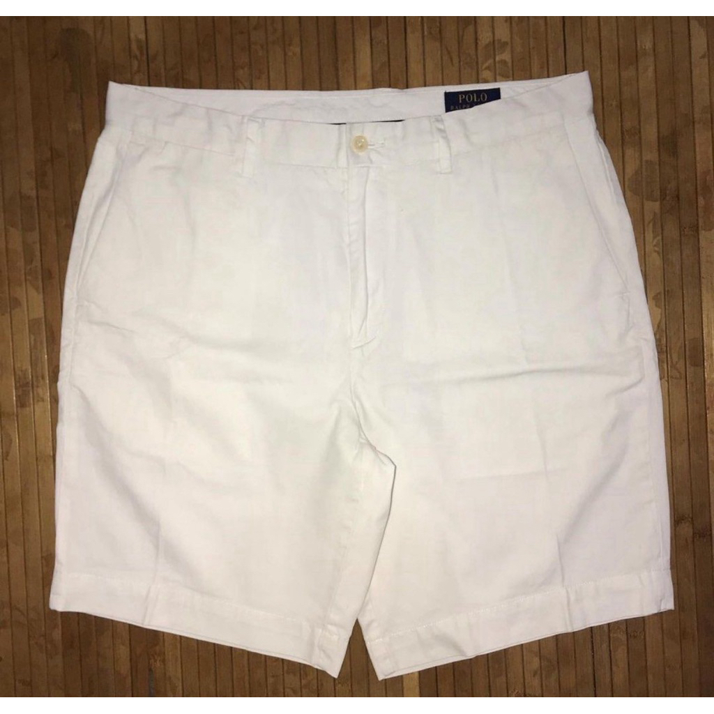 POLO RALPH LAUREN WHITE STRETCH SLIM FIT CHINO SHORT PANTS