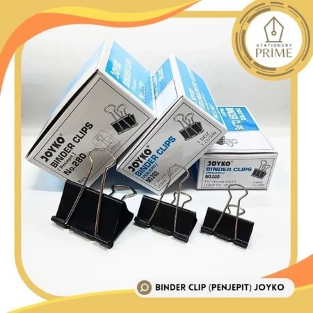 

Binder Clip / Klip Penjepit Kertas Joyko No. 200 260 280 300