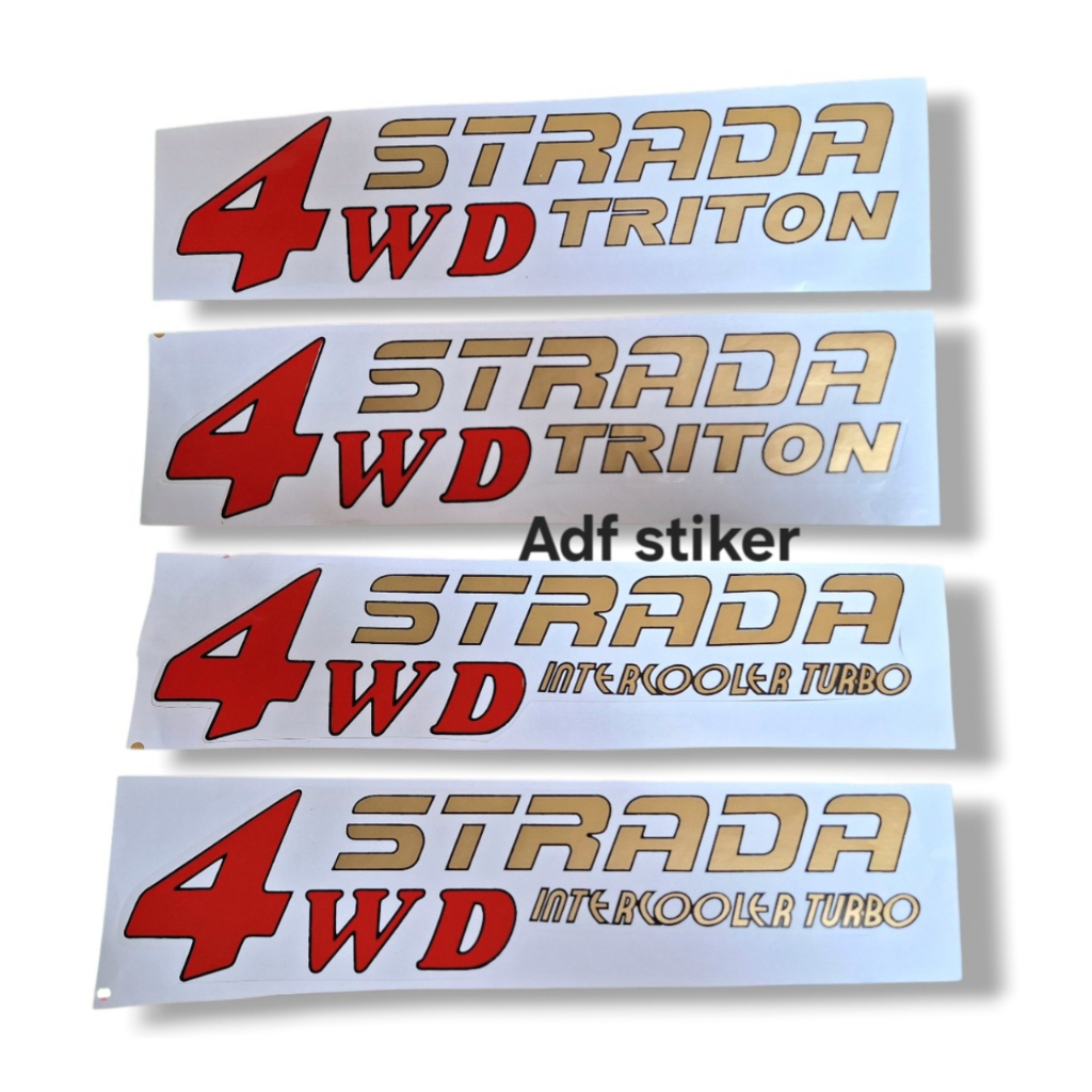 Stiker Body Mitsubishi Strada 4WD Triton Strada 4wd Intercooler Turbo 1set / sticker 4wd strada trit