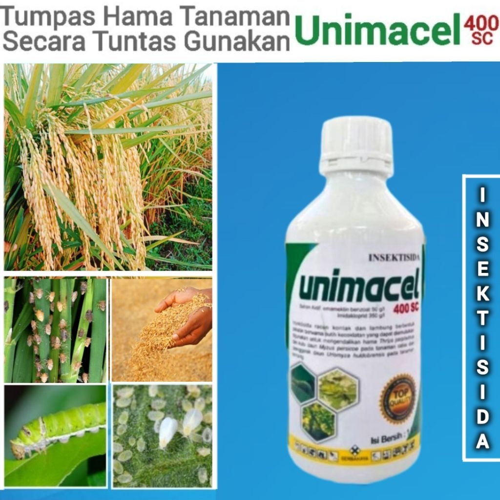 Insektisida 500ml Unimacel 400 sc Pestisida Ampuh Basmi Hama Dua Bahan Aktif Emamektin,Imidakloprid