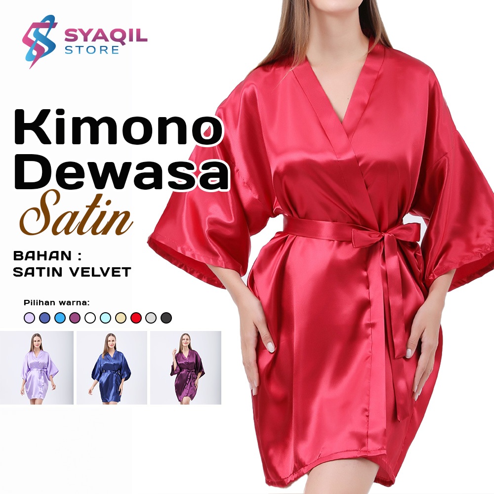 Baju Tidur Piyama Adem Bahan Satin / Kimono Satin Custom Bridesmaid Wedding